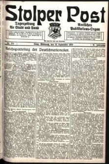 Stolper Post. Tageszeitung für Stadt und Land Nr. 221/1927