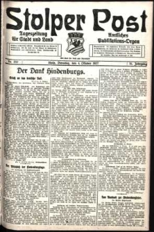 Stolper Post. Tageszeitung f&uuml;r Stadt und Land Nr. 232/1927