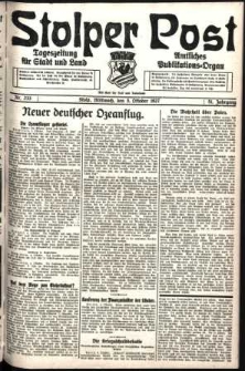Stolper Post. Tageszeitung für Stadt und Land Nr. 233/1927