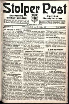 Stolper Post. Tageszeitung f&uuml;r Stadt und Land Nr. 242/1927