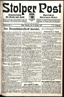 Stolper Post. Tageszeitung für Stadt und Land Nr. 249/1927