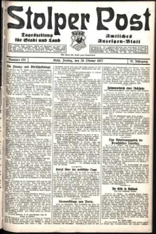 Stolper Post. Tageszeitung f&uuml;r Stadt und Land Nr. 253/1927