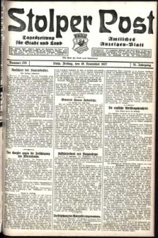 Stolper Post. Tageszeitung für Stadt und Land Nr. 270/1927