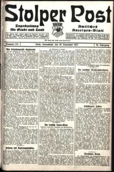 Stolper Post. Tageszeitung für Stadt und Land Nr. 271/1927