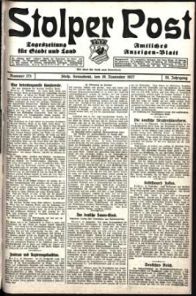 Stolper Post. Tageszeitung f&uuml;r Stadt und Land Nr. 271/1927