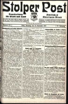 Stolper Post. Tageszeitung für Stadt und Land Nr. 273/1927
