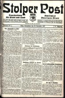 Stolper Post. Tageszeitung für Stadt und Land Nr. 277/1927