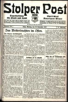 Stolper Post. Tageszeitung f&uuml;r Stadt und Land Nr. 278/1927