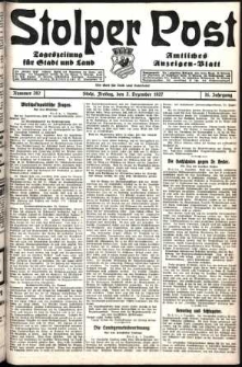 Stolper Post. Tageszeitung für Stadt und Land Nr. 282/1927