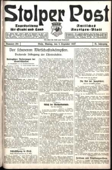 Stolper Post. Tageszeitung f&uuml;r Stadt und Land Nr. 284/1927