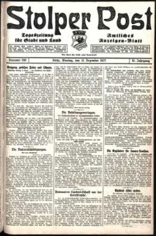 Stolper Post. Tageszeitung f&uuml;r Stadt und Land Nr. 290/1927
