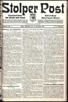 Stolper Post. Tageszeitung für Stadt und Land Nr. 292/1927
