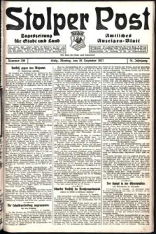 Stolper Post. Tageszeitung für Stadt und Land Nr. 296/1927