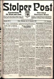 Stolper Post. Tageszeitung f&uuml;r Stadt und Land Nr. 298/1927