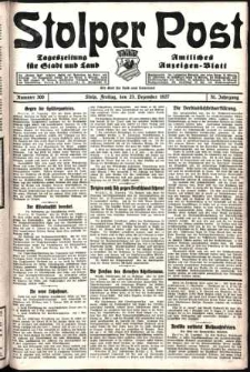 Stolper Post. Tageszeitung für Stadt und Land Nr. 300/1927