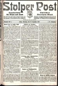 Stolper Post. Tageszeitung für Stadt und Land Nr. 302/1927