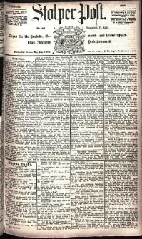 Stolper Post Nr. 84/1885
