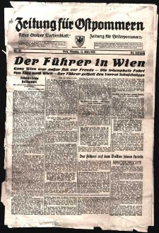 Zeitung f&uuml;r Ostpommern Nr. 62/1938