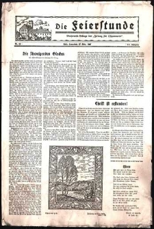 Die Feierstunde : Wochenend-Beilage der Zeitung f&uuml;r Ostpommern Nr. 13/1937