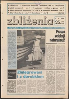 Zbliżenia : tygodnik społeczno-polityczn, 1984, nr 25