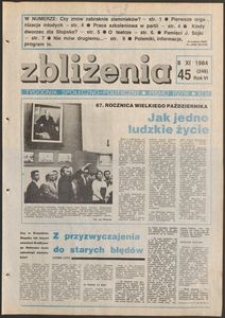 Zbliżenia : tygodnik społeczno-polityczny, 1984, nr 45