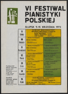 [Afisz] : VI Festiwal Pianistyki Polskiej w Słupsku
