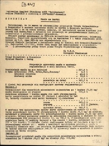 Komunikat Regionalnego Komitetu Strajkowego "Pobrzeże" z siedzibą ZPE "Kazel" 1981 [brak nr]