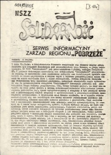Serwis Informacyjny Zarządu Regionu "Pobrzeże" [brak nr]