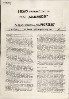 Serwis Informacyjny Zarządu Regionu "Pobrzeże" : dodatek publicystyczny, nr 6