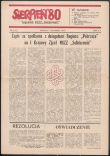 "Sierpień '80" Tygodnik NSZZ "Solidarność", 1981, nr 19