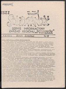 Serwis Informacyjny Zarządu Regionu "Pobrzeże" - Serwis Zjazdowy, nr 13