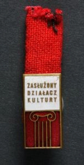 Odznaka Zasłużony Działacz Kultury + Legitymacja Nr 104