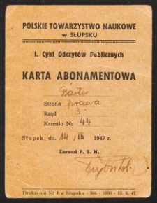 Karta Abonamentowa