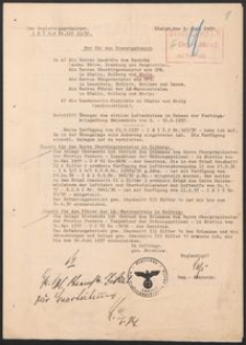 Pismo Regierungspr&auml;sident in K&ouml;slin do Landr&auml;te des Bezirks, Oberb&uuml;rgermeister als OPB in K&ouml;slin, Kolberg und Stolp, B&uuml;rgermeister als OPB in Lauenburg, Bublitz, Schlawe und Zanow, F&uuml;hrer der LS-Warnzentralen in K&ouml;slin, Kolberg und Stolp, Gendarmerie-Distrikte in K&ouml;slin und Stolp z 3.06.1937