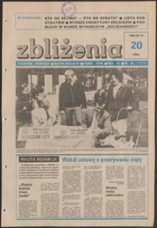 Zbliżenia : tygodnik społeczno-polityczny, 1989, nr 20