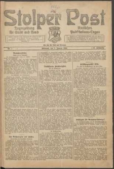 Stolper Post. Tageszeitung für Stadt und Land Nr. 1/1924