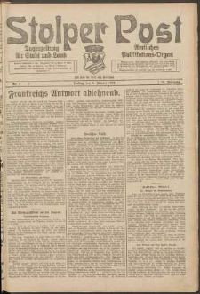 Stolper Post. Tageszeitung f&uuml;r Stadt und Land Nr. 3/1924