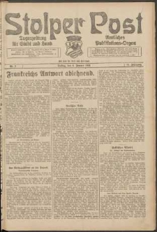 Stolper Post. Tageszeitung für Stadt und Land Nr. 3/1924
