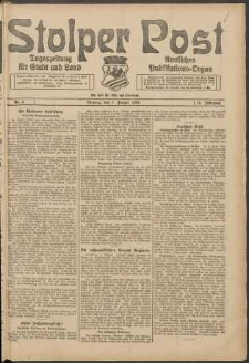 Stolper Post. Tageszeitung f&uuml;r Stadt und Land Nr. 5/1924