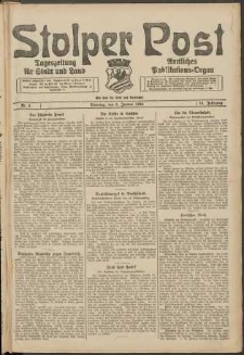 Stolper Post. Tageszeitung f&uuml;r Stadt und Land Nr. 6/1924