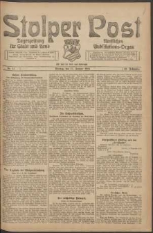 Stolper Post. Tageszeitung f&uuml;r Stadt und Land Nr. 17/1924