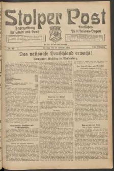 Stolper Post. Tageszeitung f&uuml;r Stadt und Land Nr. 42/1924