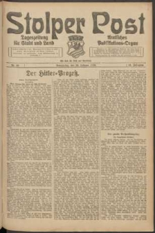 Stolper Post. Tageszeitung für Stadt und Land Nr. 50/1924