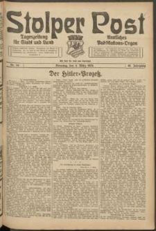 Stolper Post. Tageszeitung f&uuml;r Stadt und Land Nr. 54/1924