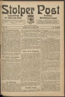 Stolper Post. Tageszeitung f&uuml;r Stadt und Land Nr. 69/1924