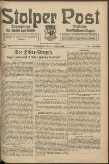 Stolper Post. Tageszeitung für Stadt und Land Nr. 70/1924
