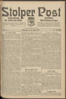 Stolper Post. Tageszeitung f&uuml;r Stadt und Land Nr. 73/1924