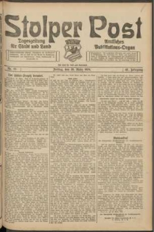 Stolper Post. Tageszeitung f&uuml;r Stadt und Land Nr. 75/1924
