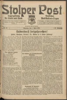 Stolper Post. Tageszeitung f&uuml;r Stadt und Land Nr. 78/1924
