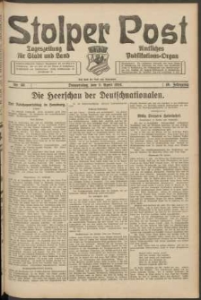 Stolper Post. Tageszeitung f&uuml;r Stadt und Land Nr. 80/1924